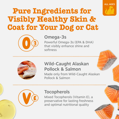 Wild Alaskan Omega-3 Blend Salmon Oil for Dogs & Cats